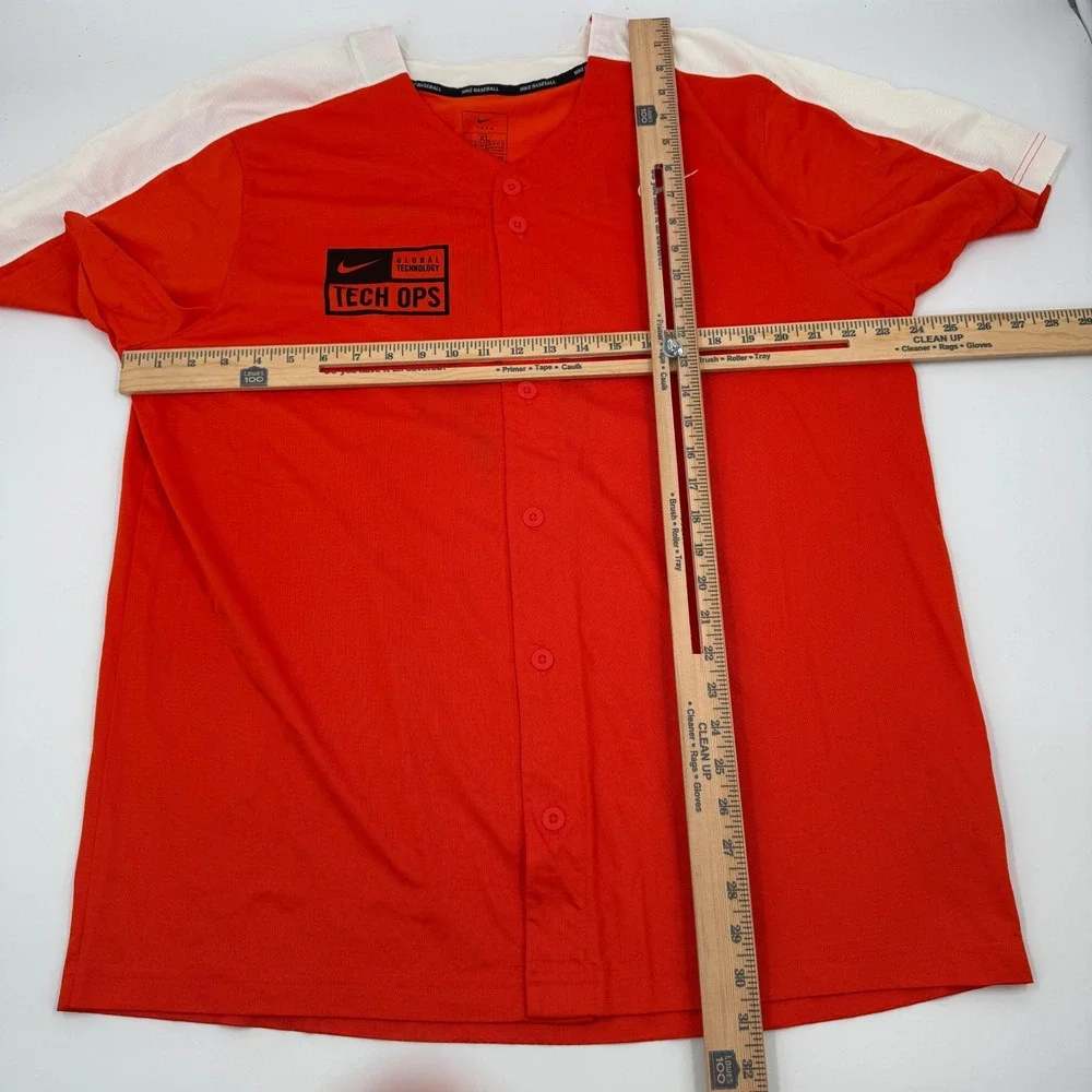 Nike Global Tech Ops Baseball Jersey Orange XL BQ5508-821‎ Nike Employee Shirt